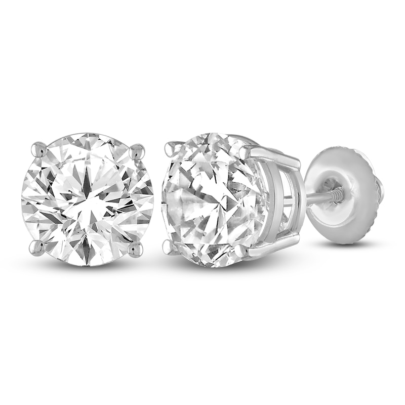 Main Image 2 of Diamond Solitaire Earrings 1-1/4 ct tw Round-cut 14K White Gold (I2/I)