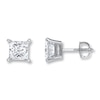 Thumbnail Image 1 of Diamond Solitaire Earrings 2 ct tw Certified Princess 18K White Gold (I1/I)