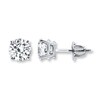 Certified Diamond Solitaire Earrings 3 ct tw 18K White Gold (I1/I)