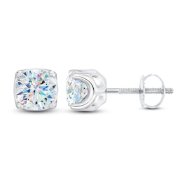 THE LEO First Light Diamond Solitaire Stud Earrings 2 ct tw Round 14K White Gold (I1/I)