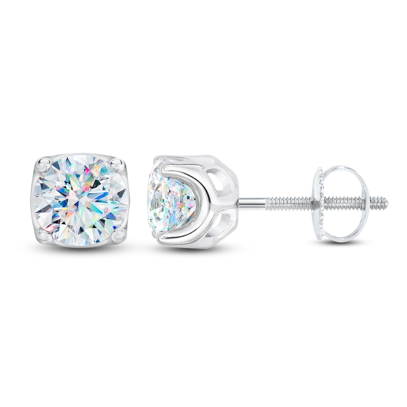 Main Image 1 of THE LEO First Light Diamond Solitaire Stud Earrings 2 ct tw Round 14K White Gold (I1/I)