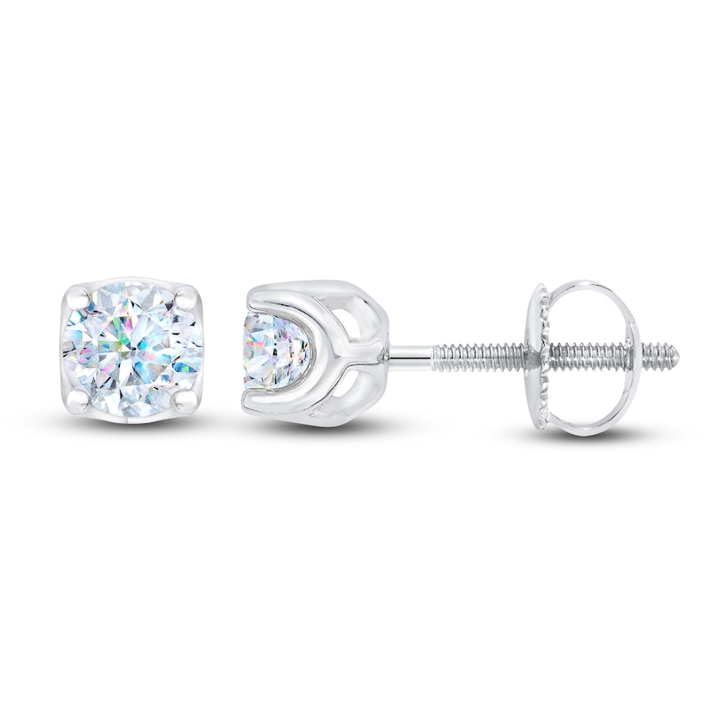 Main Image 1 of THE LEO First Light Diamond Solitaire Earrings 1 ct tw 14K White Gold (I1/I)