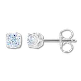 THE LEO First Light Diamond Solitaire Earrings Round 3/4 ct tw 14K White Gold (I1/I)