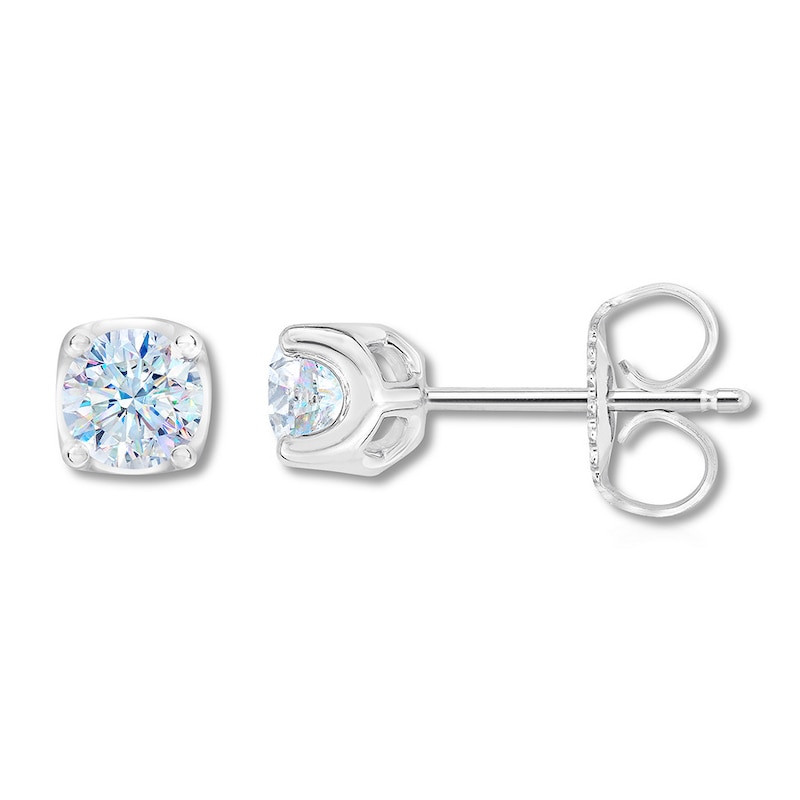 THE LEO First Light Diamond Solitaire Earrings Round 3/4 ct tw 14K White Gold (I1/I)