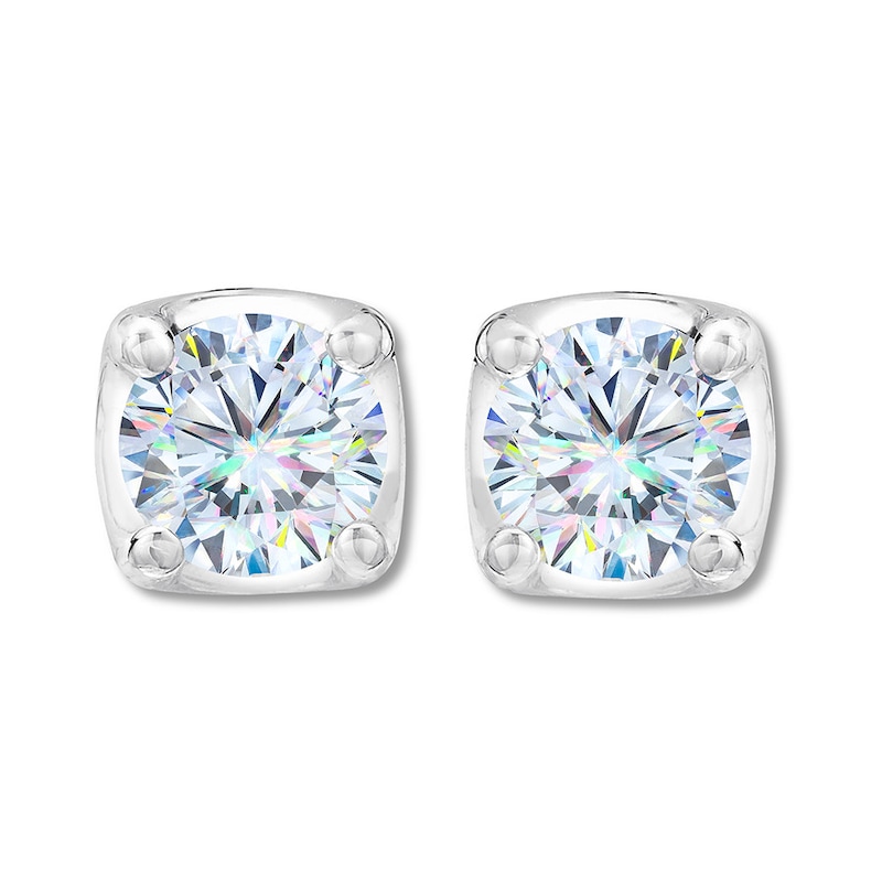 Main Image 2 of THE LEO First Light Diamond Solitaire Earrings 1/2 ct tw 14K White Gold (I1/I)