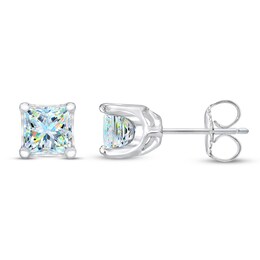 THE LEO First Light Diamond Solitaire Princess Earrings 1-1/2 ct tw 14K Gold (I1/I)