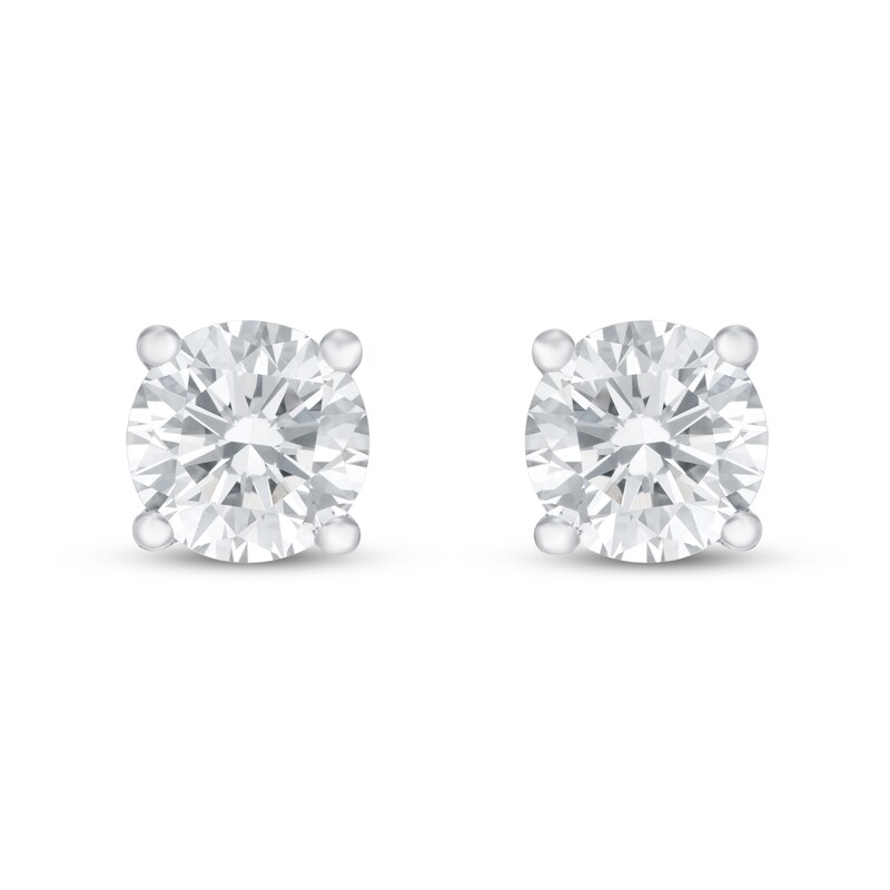 Lab-Created Diamond Solitaire Earrings 1 ct tw Round 14K White Gold (SI2/F)