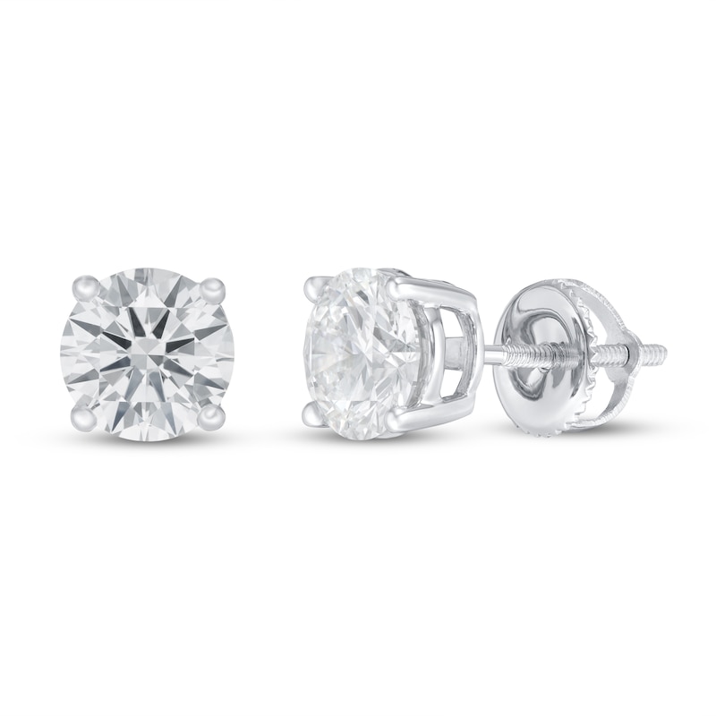 Orchid 2ct TDW Round Natural Diamond Stud Earrings in 14k White