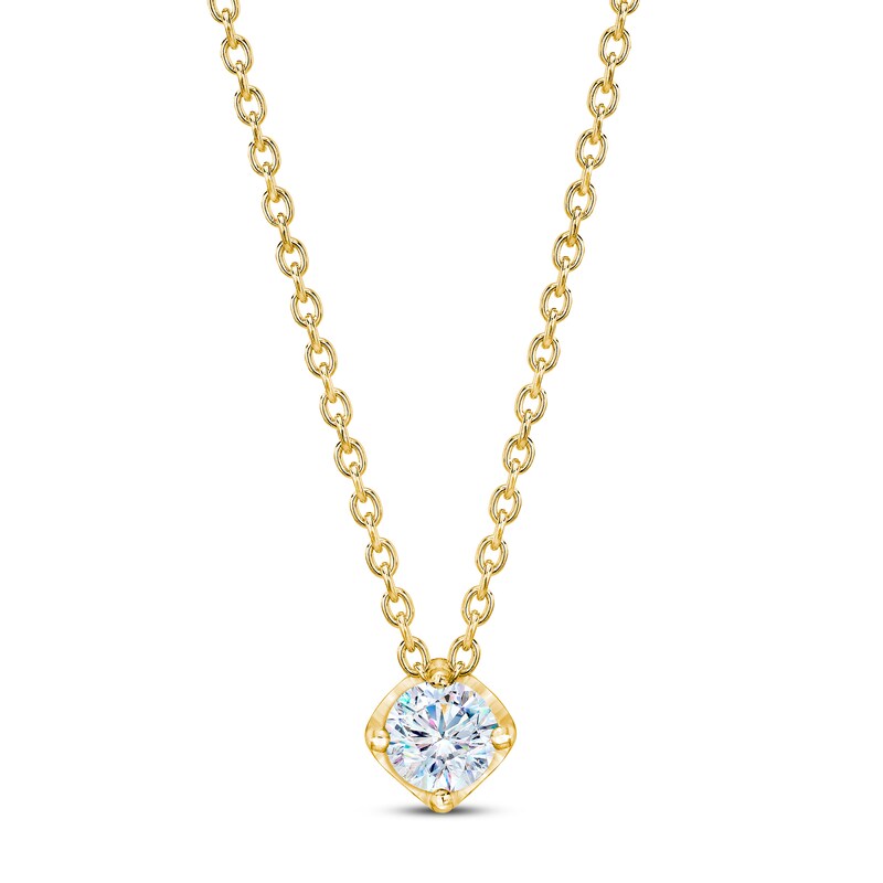 Main Image 1 of The Leo First Light Diamond Necklace 1/4 ct tw Round 14K Yellow Gold