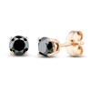 Thumbnail Image 0 of Black Diamond Solitaire Stud Earrings 1/2 ct tw Round 14K Rose Gold