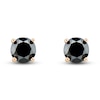 Thumbnail Image 1 of Black Diamond Solitaire Stud Earrings 1 ct tw Round 14K Rose Gold