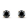 Thumbnail Image 1 of Black Diamond Solitaire Stud Earrings 2 ct tw Round 14K Rose Gold