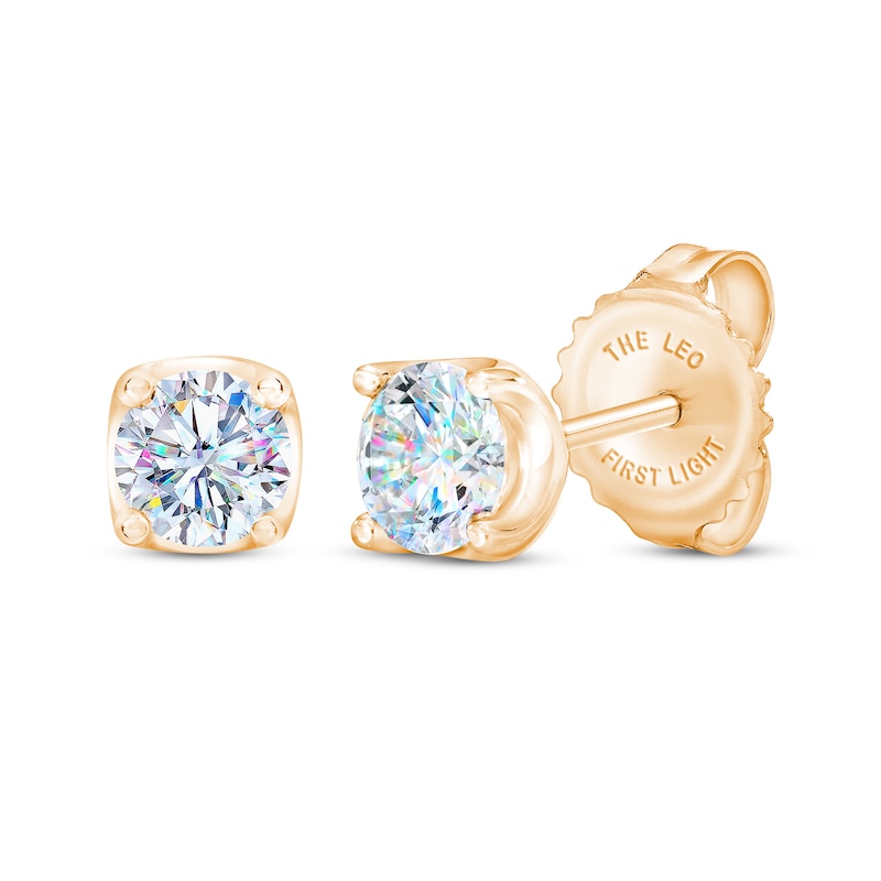 Main Image 1 of THE LEO First Light Diamond Solitaire Earrings 1/4 ct tw 14K Yellow Gold (I1/I)