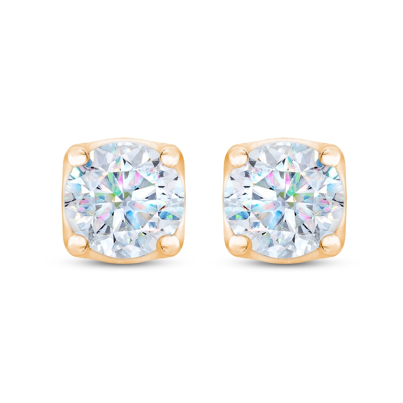 THE LEO First Light Diamond Solitaire Earrings Round 1 ct tw 14K Yellow Gold (I1/I)