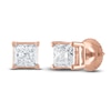 Thumbnail Image 0 of Diamond Solitaire Stud Earrings 1-1/4 ct tw Princess 14K Rose Gold (I2/I)