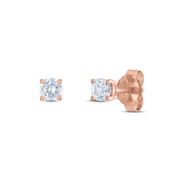 Diamond Solitaire Stud Earrings 1/10 ct tw Round 14K Rose Gold (I2/I)