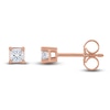 Thumbnail Image 0 of Diamond Solitaire Stud Earrings 1/10 ct tw Princess 14K Rose Gold (I2/I)