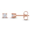 Thumbnail Image 1 of Diamond Solitaire Stud Earrings 1/10 ct tw Princess 14K Rose Gold (I2/I)