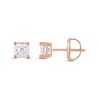 Thumbnail Image 1 of Diamond Solitaire Stud Earrings 1/10 ct tw Princess 14K Rose Gold (I2/I)