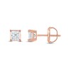 Thumbnail Image 2 of Diamond Solitaire Stud Earrings 1/10 ct tw Princess 14K Rose Gold (I2/I)