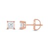 Thumbnail Image 1 of Diamond Solitaire Stud Earrings 1/10 ct tw Princess 14K Rose Gold (I2/I)