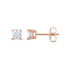 Thumbnail Image 1 of Diamond Solitaire Stud Earrings 3/4 ct tw Princess 14K Rose Gold (I2/I)