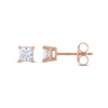 Thumbnail Image 2 of Diamond Solitaire Stud Earrings 3/4 ct tw Princess 14K Rose Gold (I2/I)