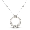 Thumbnail Image 2 of Diamond Pendant Necklace 2 ct tw Round/Baguette 14K White Gold 18"
