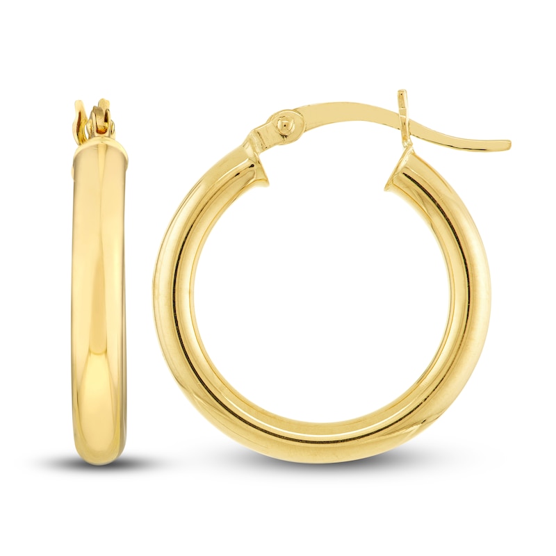 Polished Hoop Earrings 14K Yellow Gold 20mm
