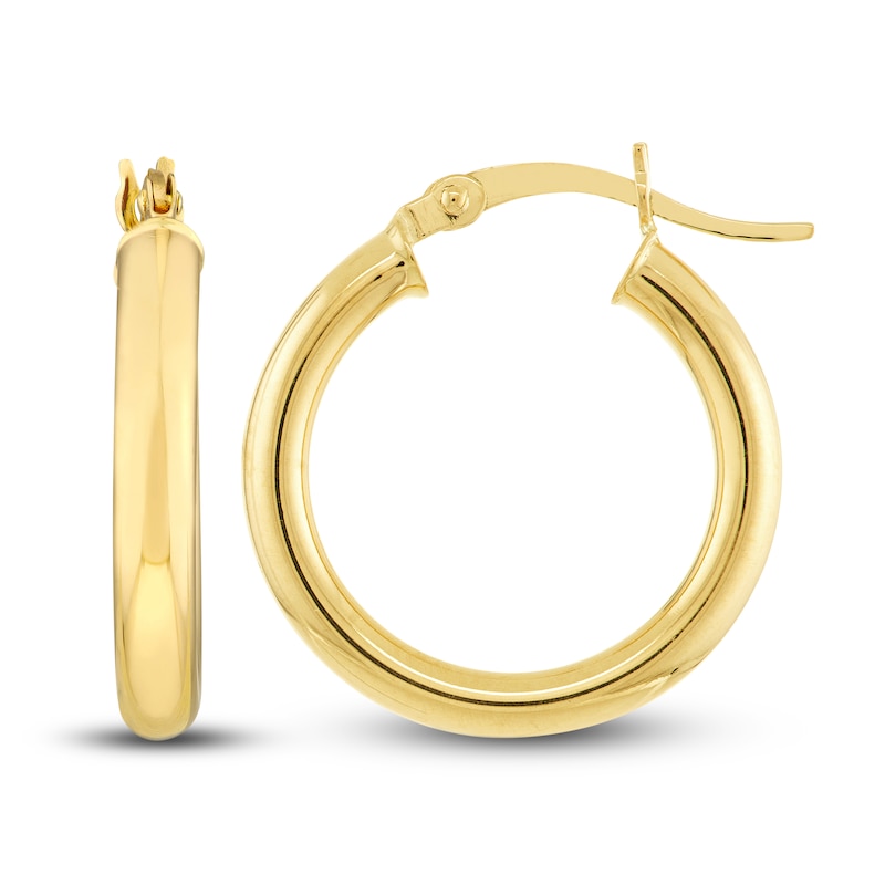 Main Image 2 of Polished Hoop Earrings 14K Yellow Gold 20mm
