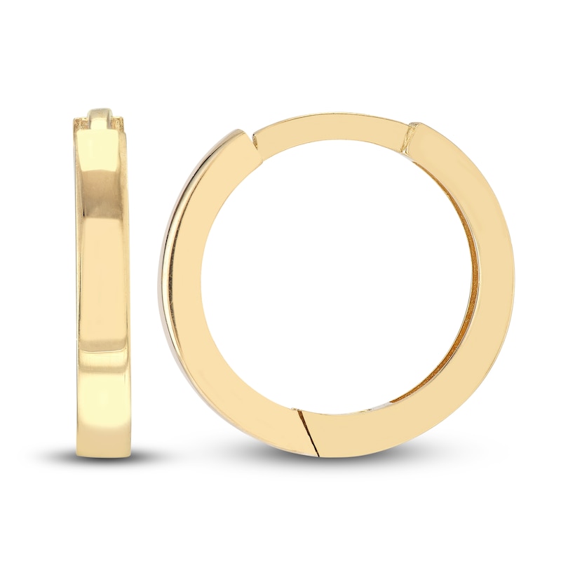 Main Image 2 of Polished Square Huggie Earrings 14K Yellow Gold 12.35mm
