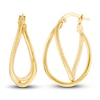 Thumbnail Image 0 of Satin/Polished Double Hoop Earrings 14K Yellow Gold 17mm