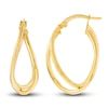 Thumbnail Image 1 of Satin/Polished Double Hoop Earrings 14K Yellow Gold 17mm