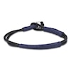 Thumbnail Image 2 of Men's Black Leather and Blue Waxed Cord Bracelet 8.5"