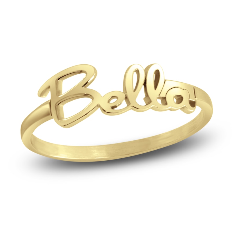 High-Polish Personalized Name Ring 14K Yellow Gold