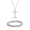 Thumbnail Image 0 of Men's Solid Cross Necklace & Bracelet Set Stainless Steel