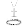 Thumbnail Image 1 of Men's Solid Cross Necklace & Bracelet Set Stainless Steel