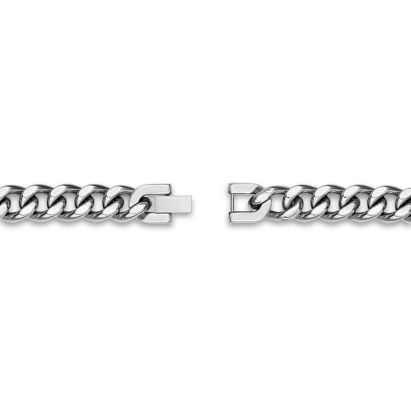 Men's Solid Cross Necklace & Bracelet Set Stainless Steel