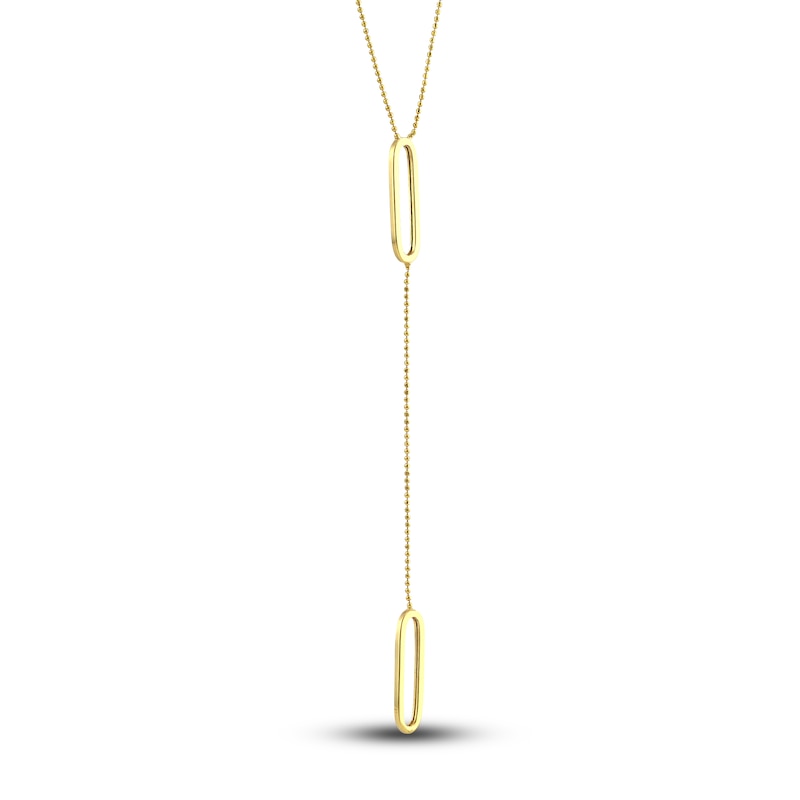 Main Image 2 of Oval Link Lariat Necklace 14K Yellow Gold 18"