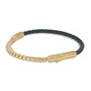 Thumbnail Image 1 of Marco Dal Maso Men's Green Leather Bracelet Sterling Silver/18K Yellow Gold-Plated 8"