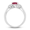Thumbnail Image 2 of Natural Ruby Engagement Ring 1/6 ct tw Diamonds 14K White Gold