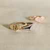 Thumbnail Image 3 of Juliette Maison Diamond Initial Heart Signet Ring 1/15 ct tw Round 10K White Gold