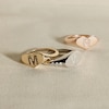 Thumbnail Image 4 of Juliette Maison Diamond Initial Heart Signet Ring 1/15 ct tw Round 10K White Gold