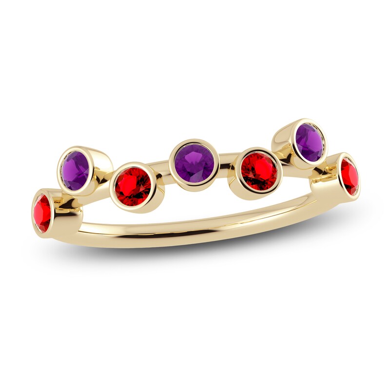 Main Image 1 of Juliette Maison Natural Amethyst & Natural Ruby Ring 10K Yellow Gold