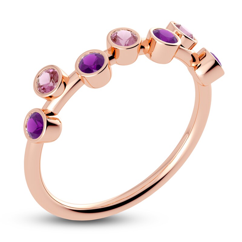 Main Image 2 of Juliette Maison Natural Amethyst & Natural Pink Tourmaline Ring 10K Rose Gold