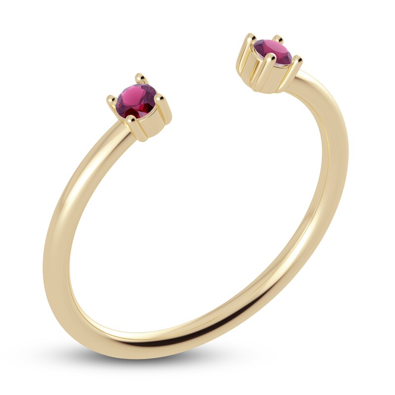 Main Image 2 of Juliette Maison Natural Rhodolite Garnet Cuff Ring 10K Yellow Gold