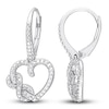 Thumbnail Image 1 of Diamond Heart Dangle Earrings 1/20 ct tw Round Sterling Silver