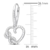 Thumbnail Image 2 of Diamond Heart Dangle Earrings 1/20 ct tw Round Sterling Silver