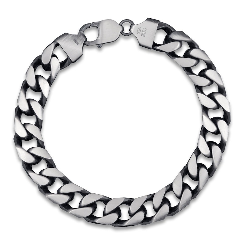 Main Image 1 of Solid Curb Link Bracelet Sterling Silver 9" 11.0mm