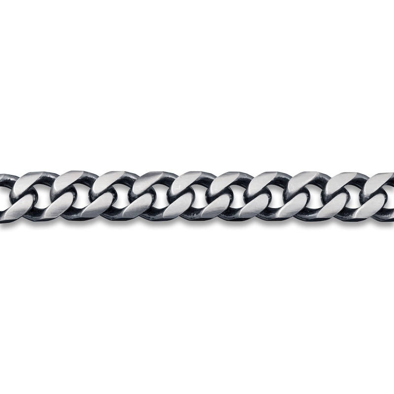 Main Image 3 of Solid Curb Link Bracelet Sterling Silver 9" 11.0mm